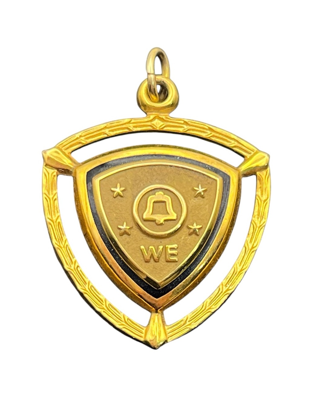 1/5 10k gold filled Western Electric Telephone service award pendant fr necklace